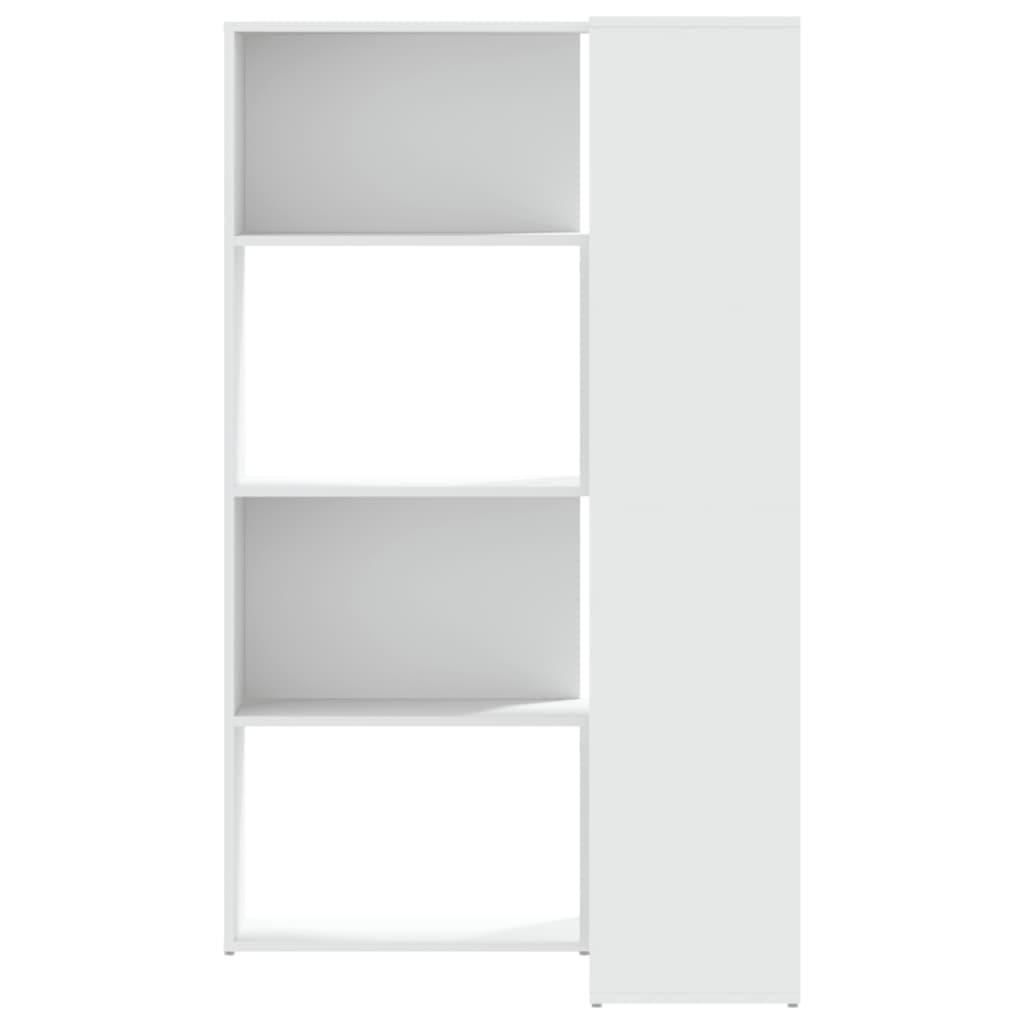 Estante canto 4 prateleiras 85x85x140 cm deriv. madeira branco