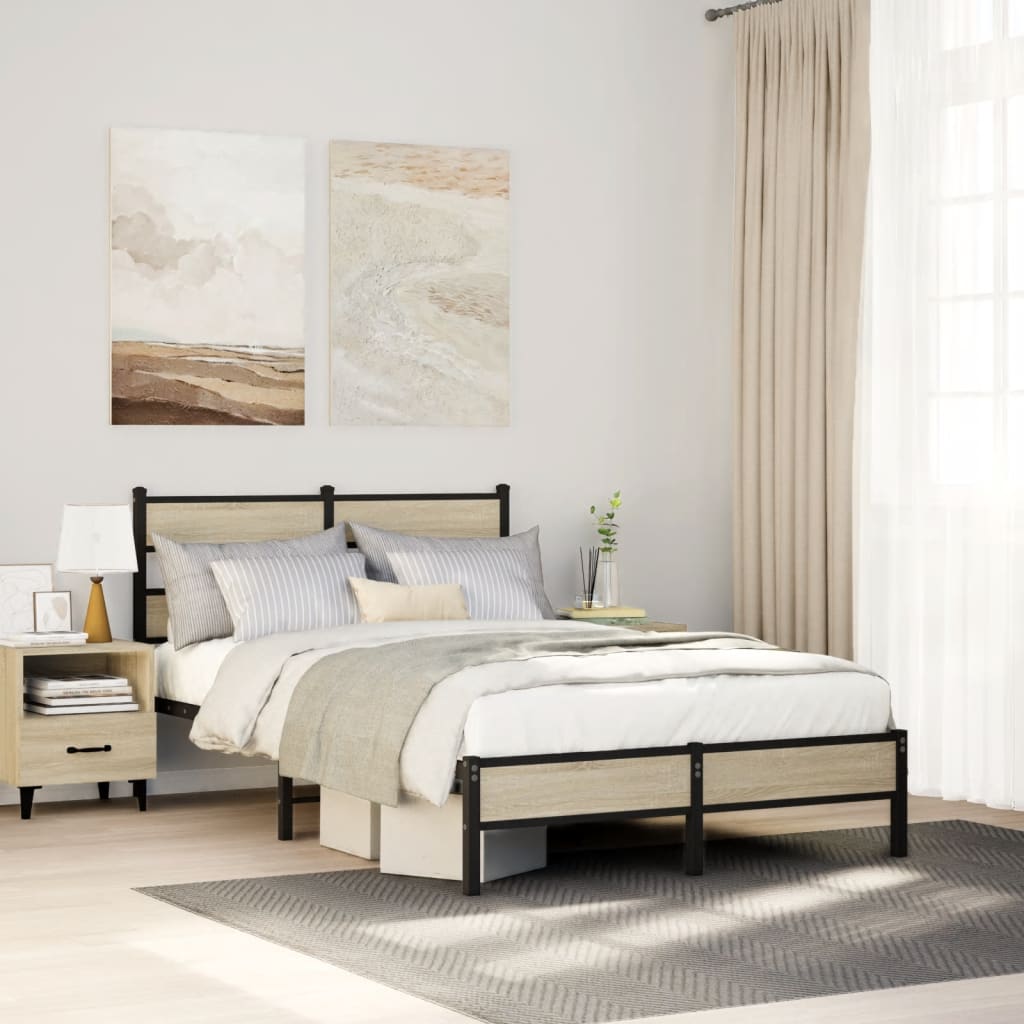 Estrutura cama s/ colchão derivados de madeira carvalho sonoma