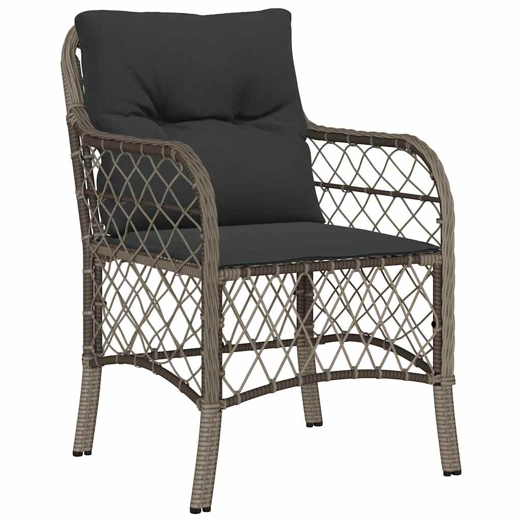 9 Pcs conjunto de jantar p/ jardim c/ almofadões vime PE cinza