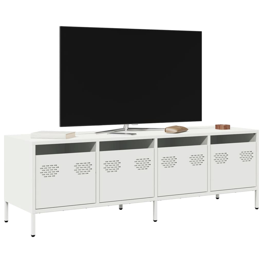 Móvel de TV 135x39x43,5 cm aço laminado a frio branco