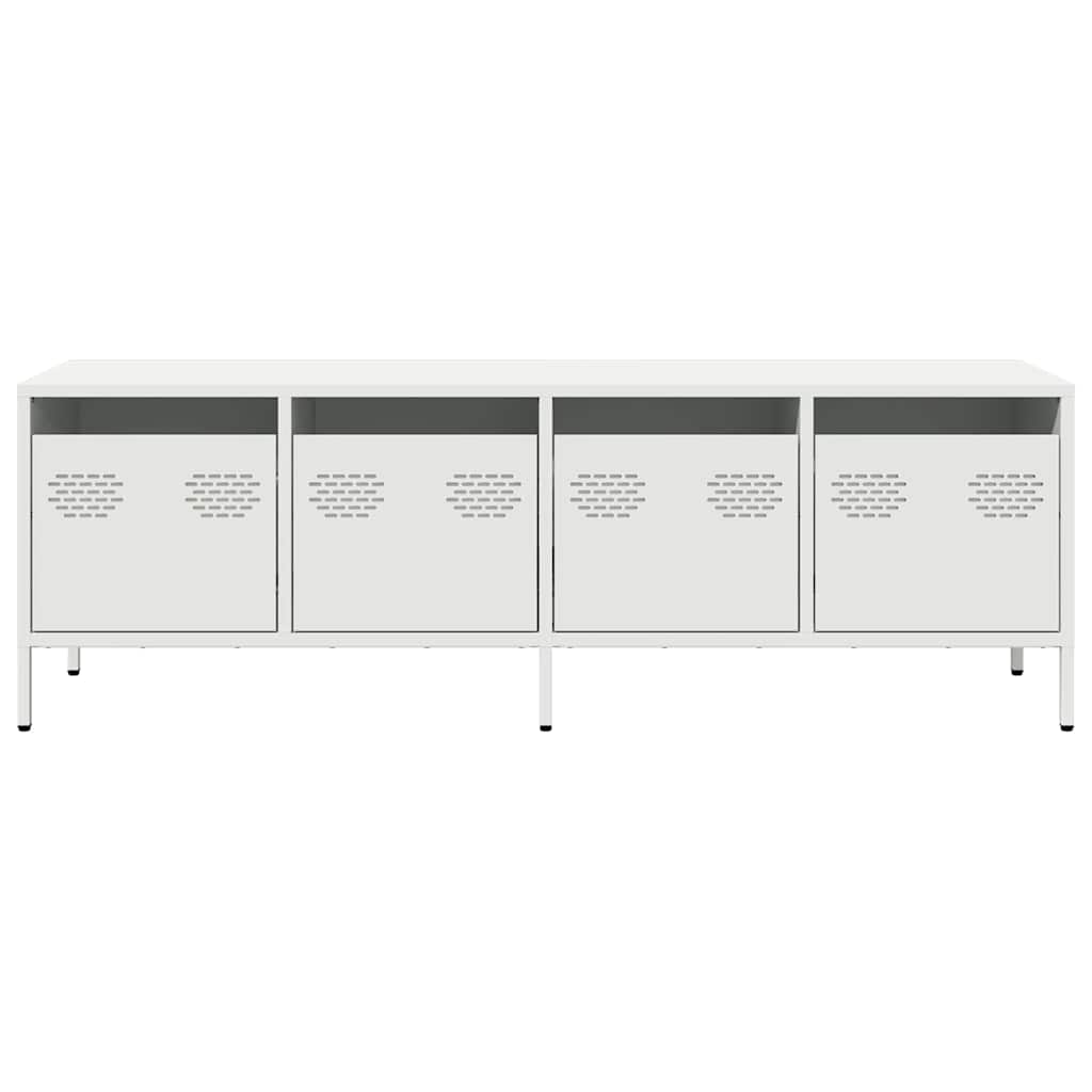 Móvel de TV 135x39x43,5 cm aço laminado a frio branco