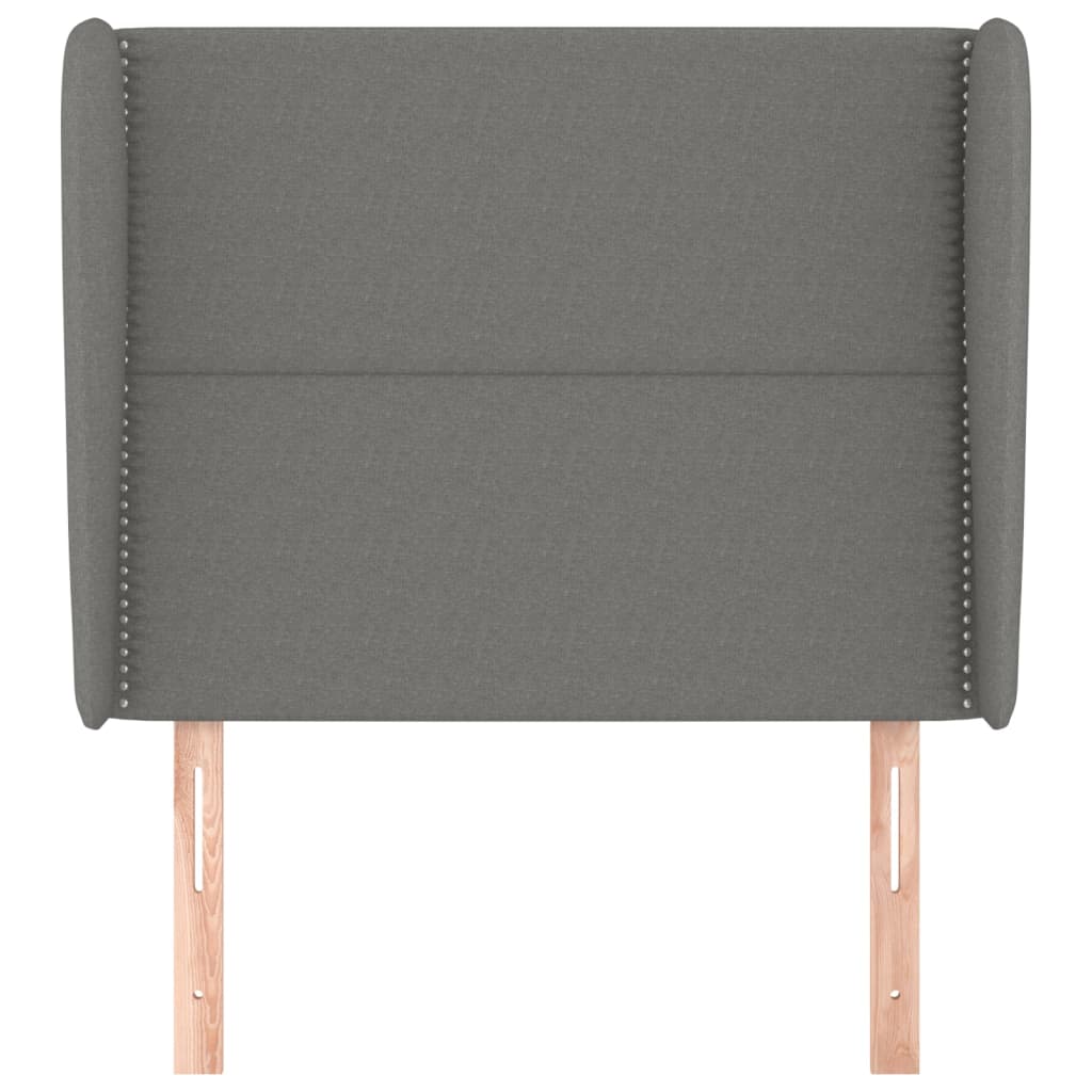 Cabeceira cama c/ abas tecido 93x23x118/128 cm cinzento-escuro