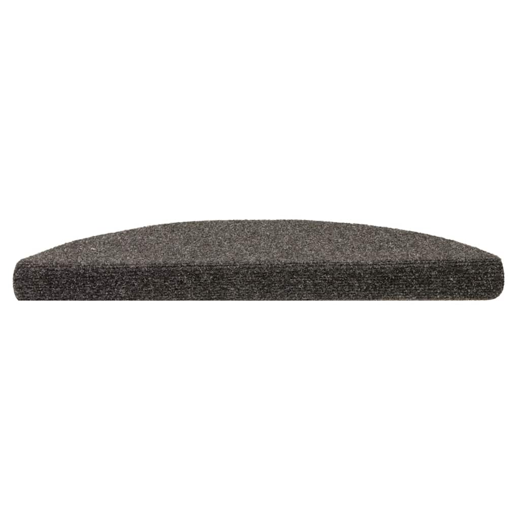 Tapetes de escada autoadesivos 20 peças 56x17x3 cm antracite meia-lua