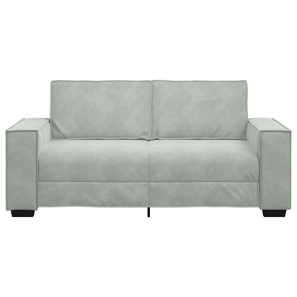 Sofá de 2 lugares cinza claro 180x78x84 cm em veludo