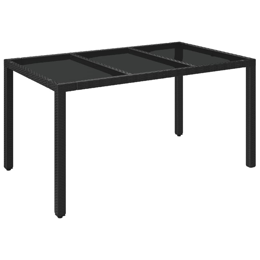7 Pcs conjunto de jantar p/ jardim c/ almofadões vime PE preto