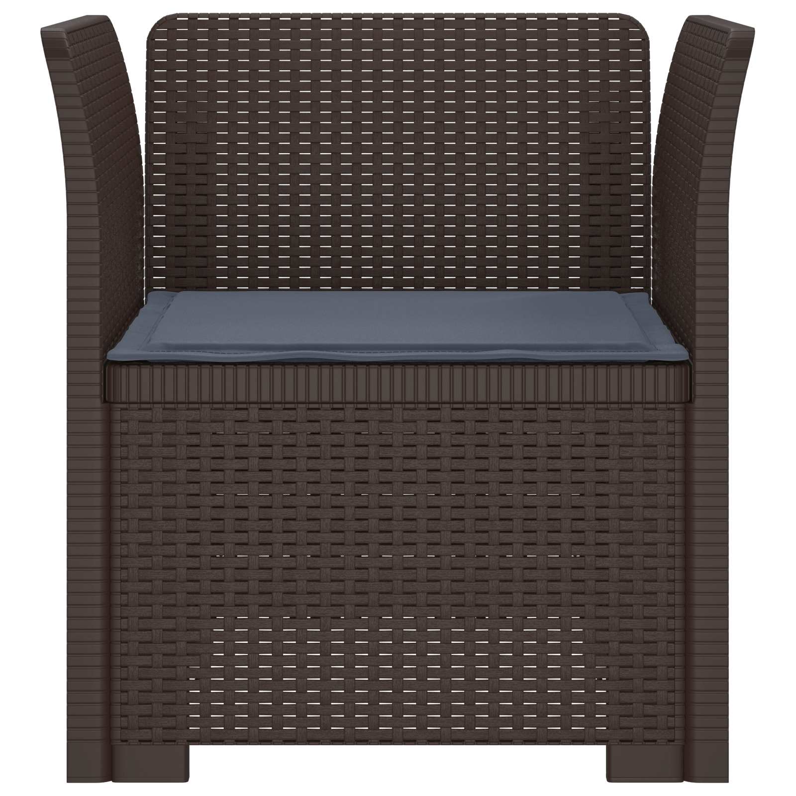 Poltrona 1 lugar com almofada look rattan PP castanho
