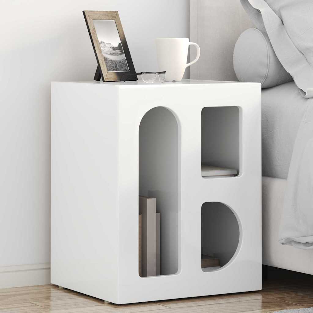 Mesa-de-cabeceira elst branco brilhante 40 x 35 x 50 cm