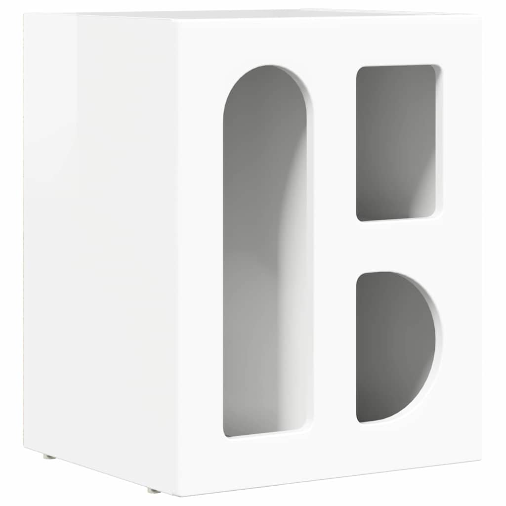 Mesa-de-cabeceira elst branco brilhante 40 x 35 x 50 cm