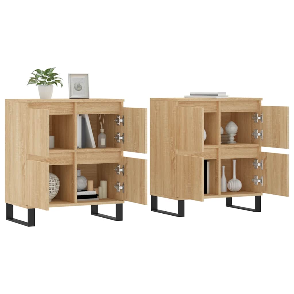 Aparadores 2 pcs derivados de madeira carvalho sonoma