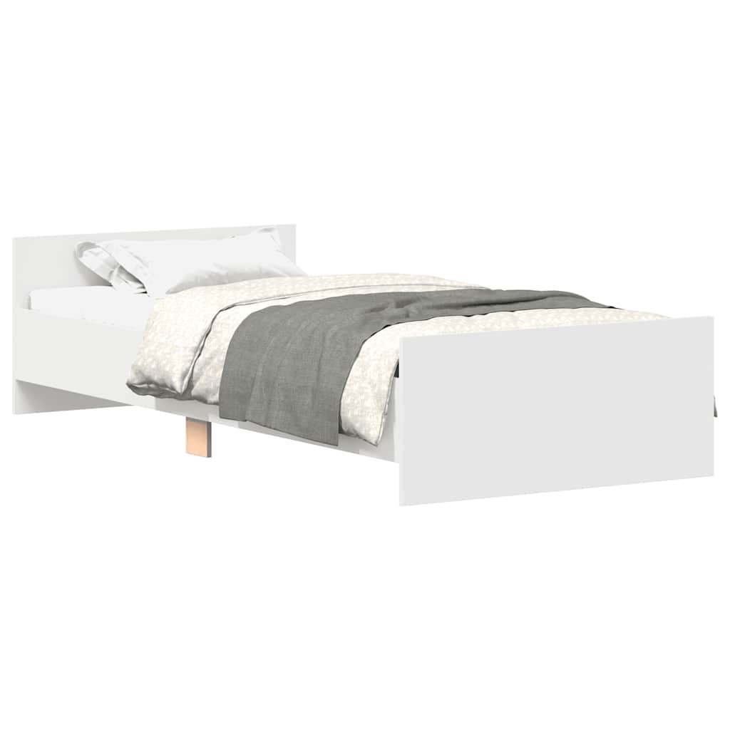 Estrutura de cama 90x200 cm derivados de madeira branco