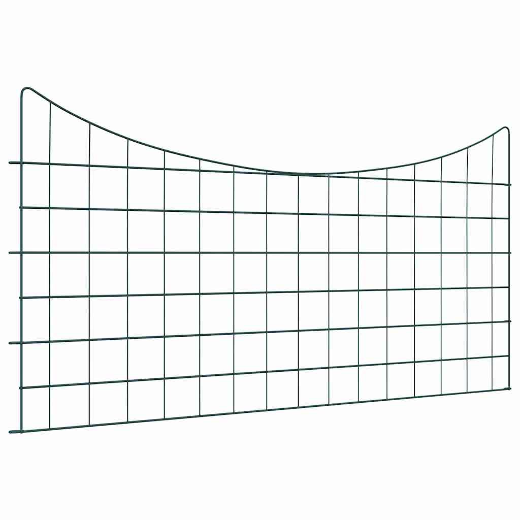 Conjunto de cerca para lago 5 unid. 100 x 50 cm aço verde