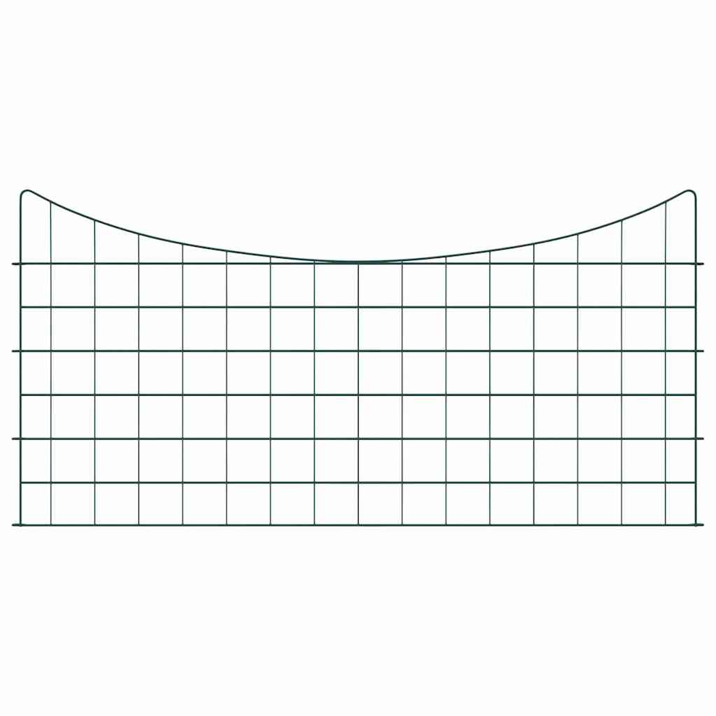 Conjunto de cerca para lago 5 unid. 100 x 50 cm aço verde