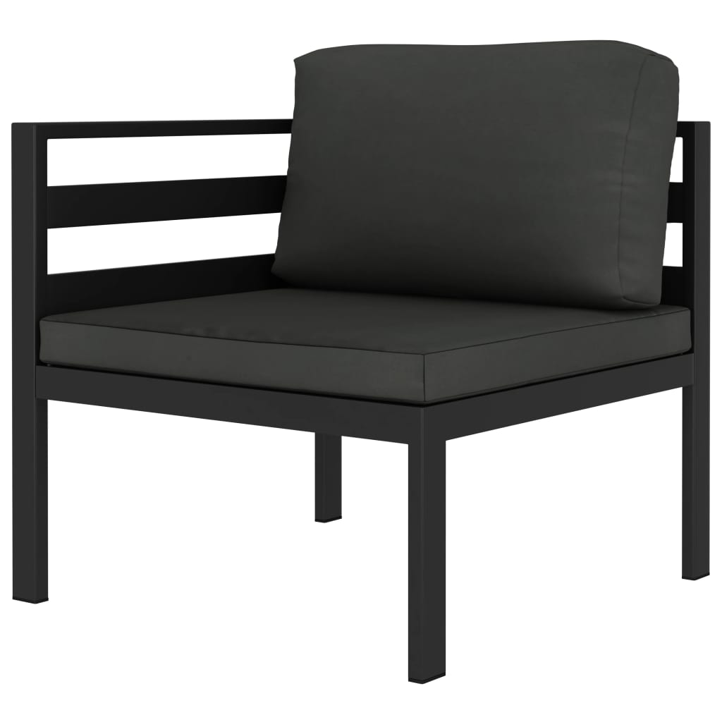 8 Pcs conjunto lounge jardim com almofadões alumínio antracite