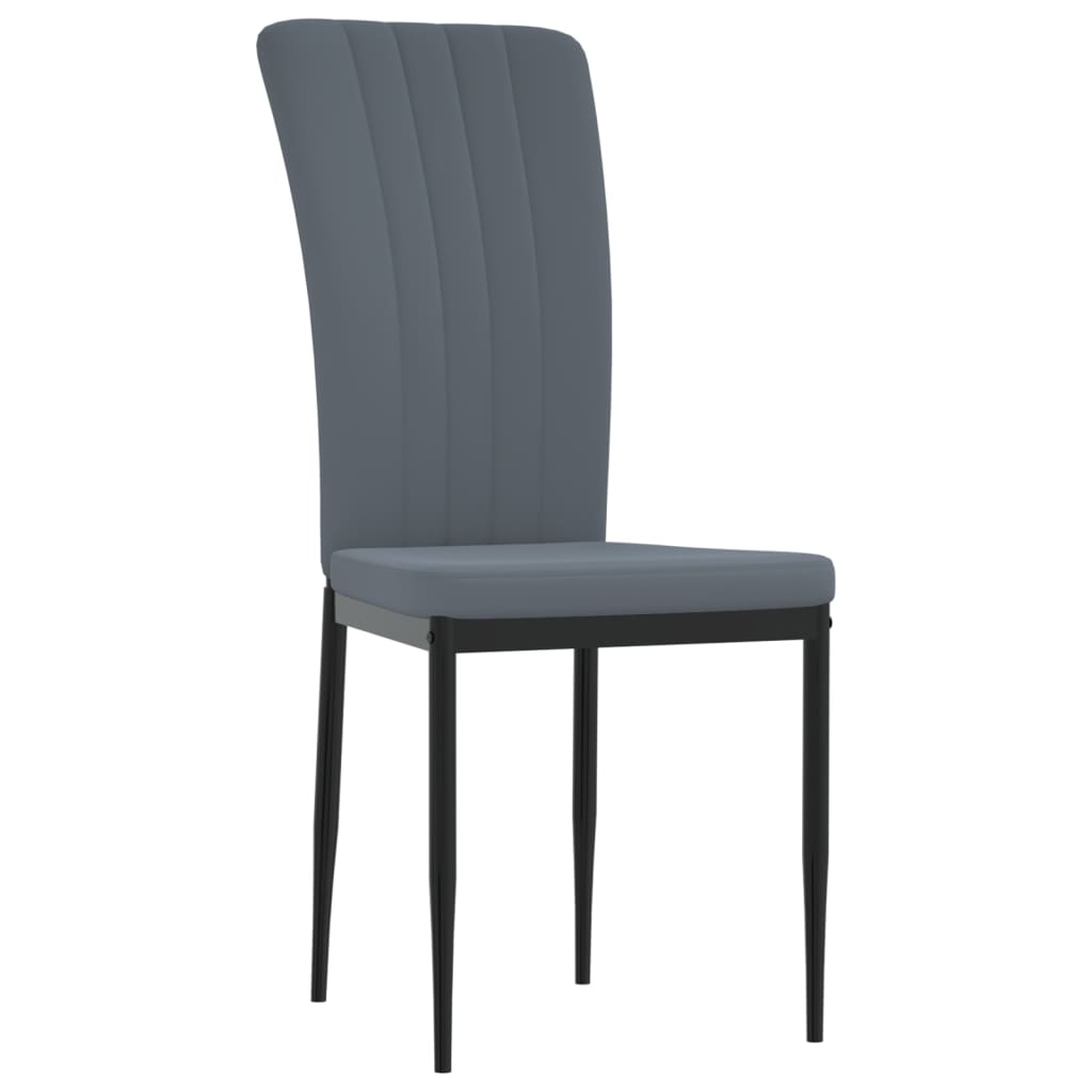 Cadeiras de jantar 2 pcs veludo cinzento-escuro