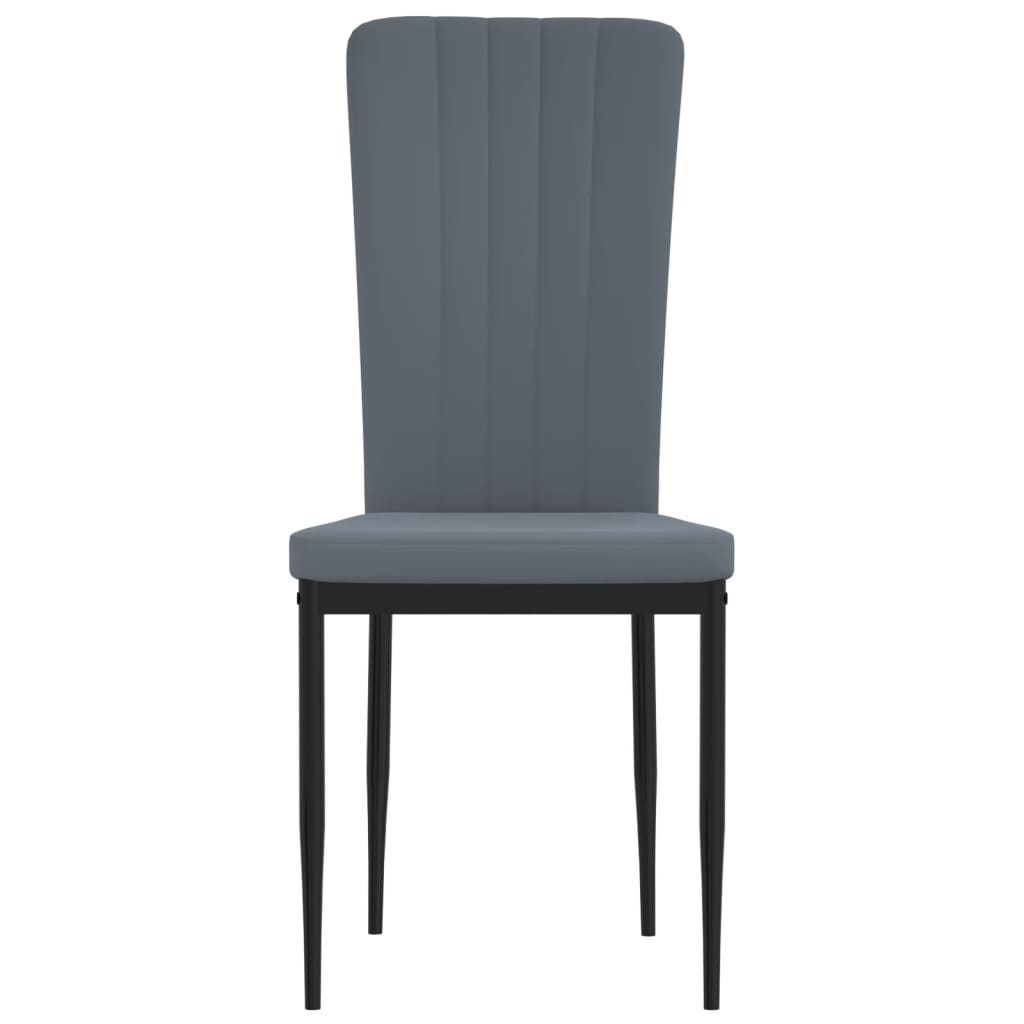 Cadeiras de jantar 2 pcs veludo cinzento-escuro