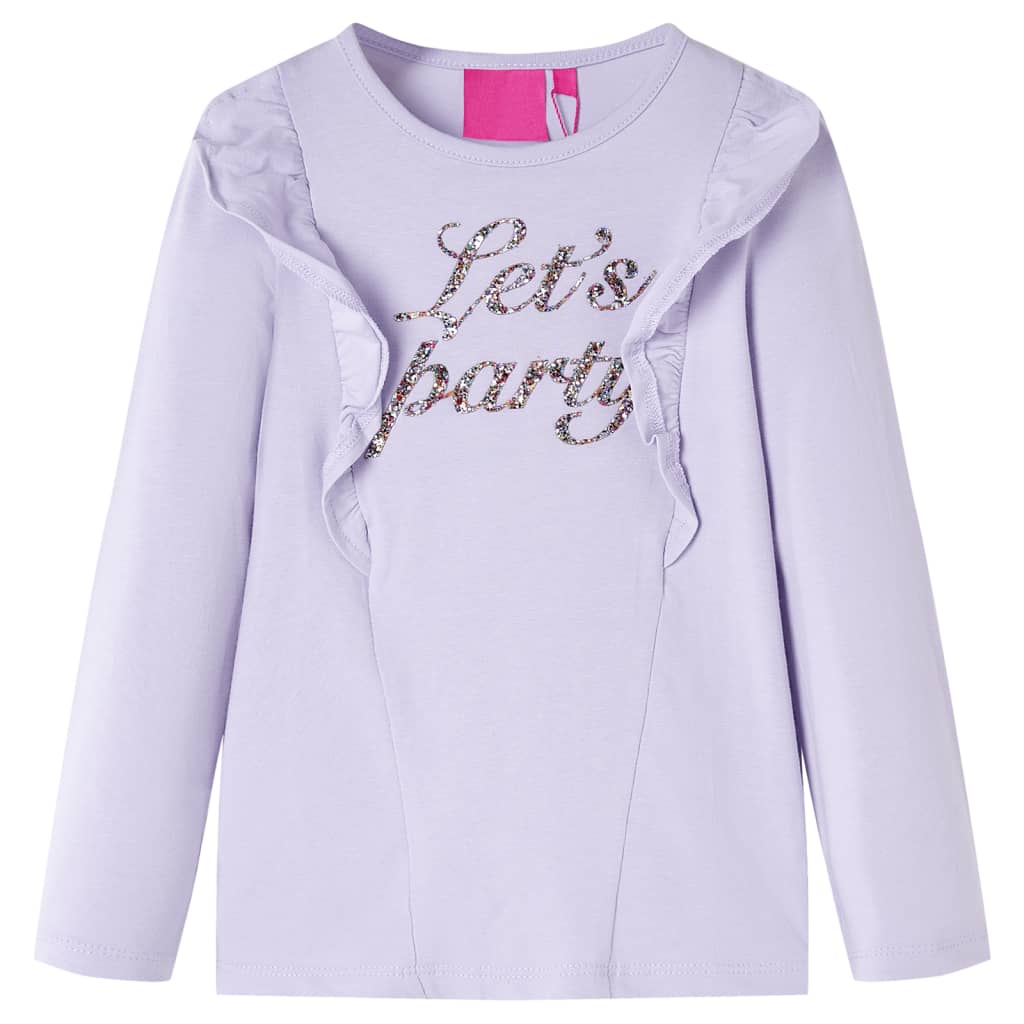 T-shirt de manga comprida para criança brilhantes lilás 104