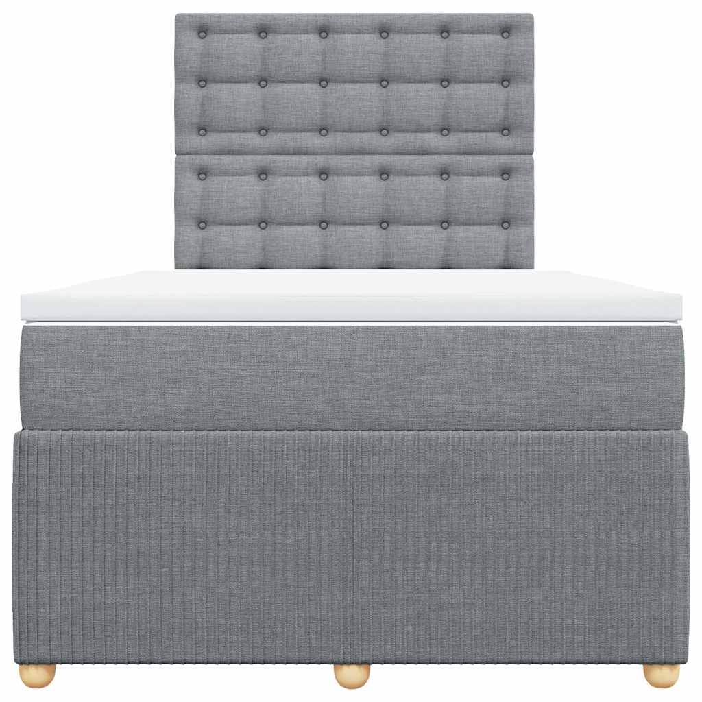Cama com molas/colchão 120x200 cm tecido cinza-claro