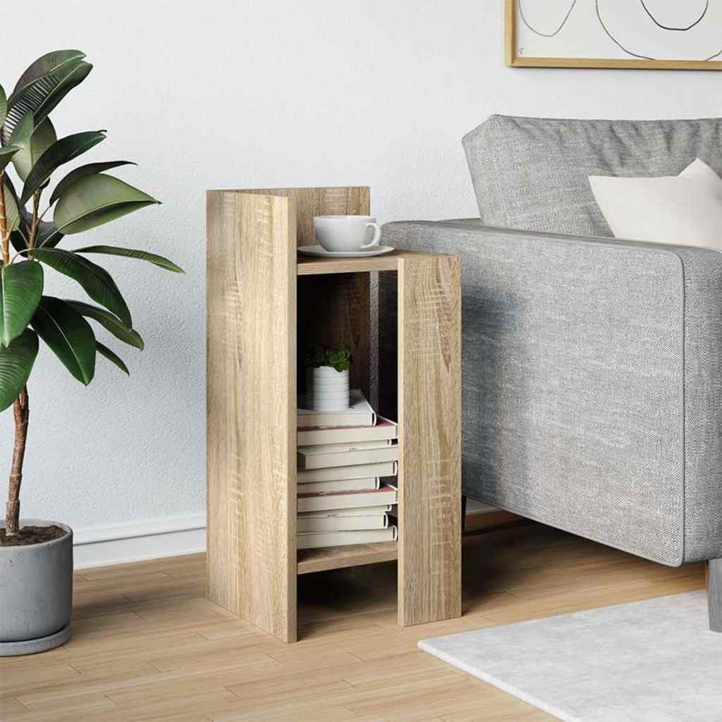 Mesa lateral com prateleira 110x50x103 cm carvalho sonoma