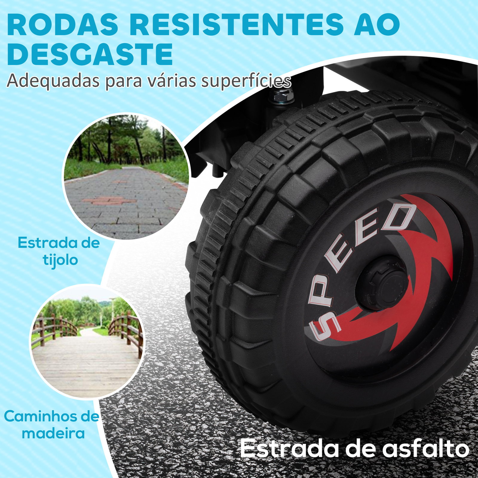 Quadriciclo elétrico para crianças veículo elétrico a bateria de 6v com velocidade de 2,5 km/h 70x41,5x48,5 cm branco