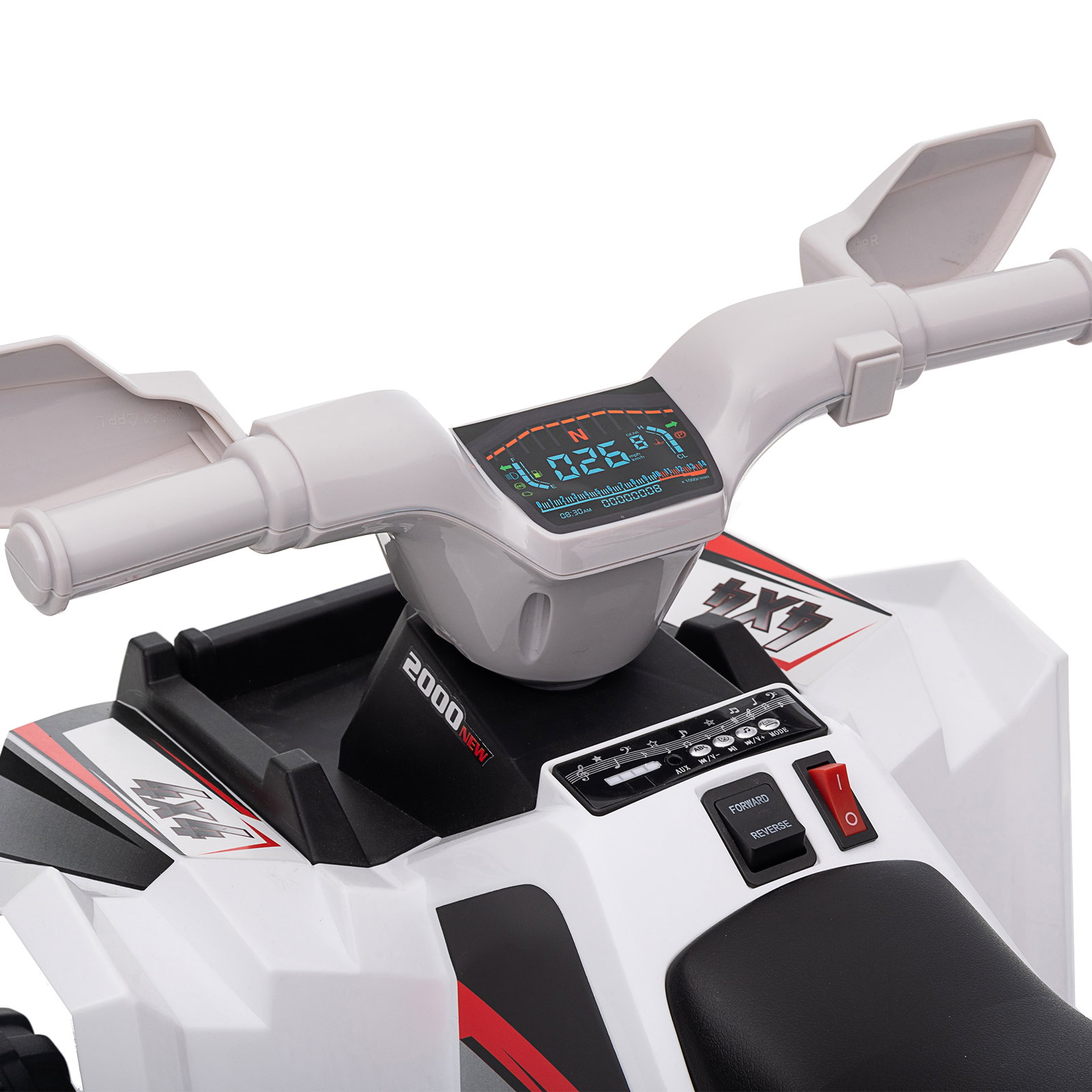 Quadriciclo elétrico para crianças veículo elétrico a bateria de 6v com velocidade de 2,5 km/h 70x41,5x48,5 cm branco