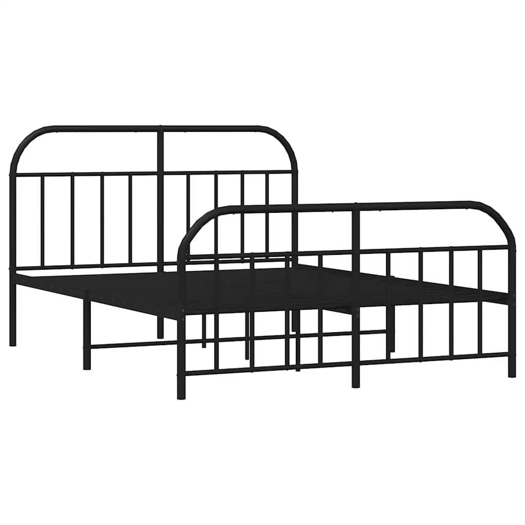 Estrutura de cama sem colchão com pés 180x200 cm preto