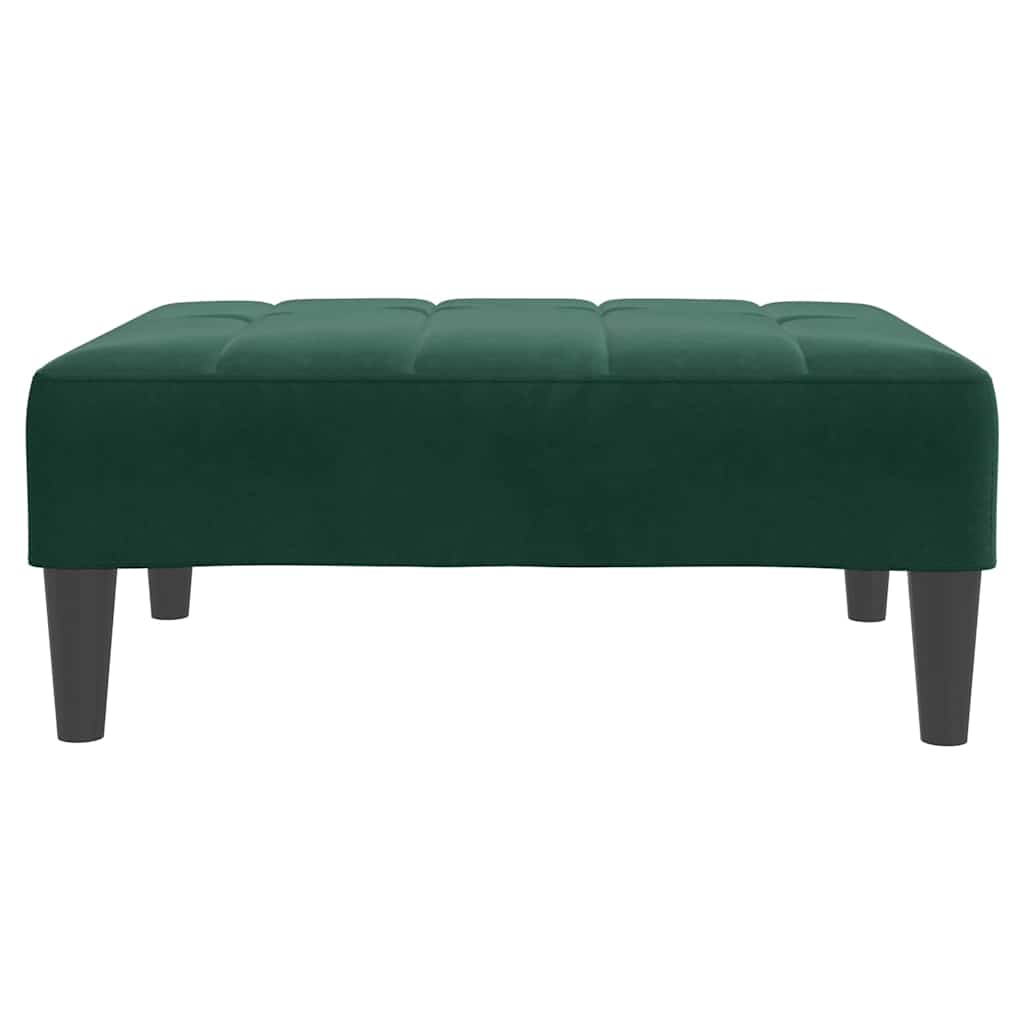 Apoio de pés 77x55x31 cm veludo verde-escuro