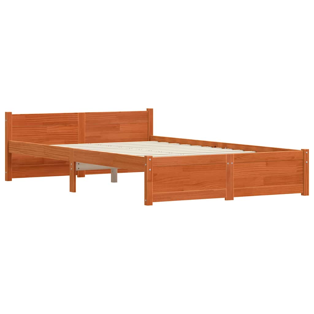 Estrutura da cama marrom cera 205,5 x 125,5 x 51 cm