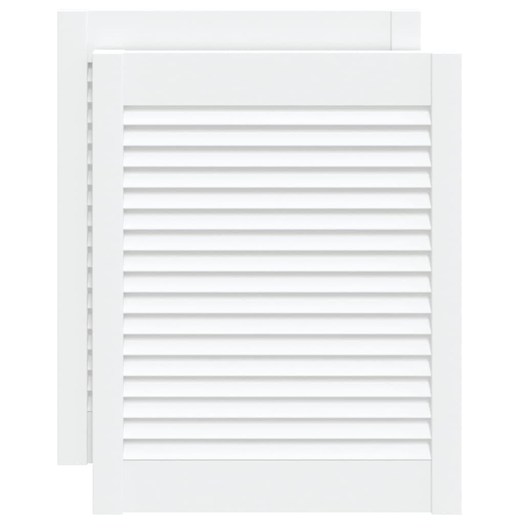 Portas de armário 2 pcs design de persiana pinho maciço branco