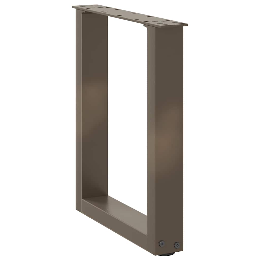 Pés para mesa de centro em formato de u, 2 peças, aço natural, 38 x (42-43) cm, aço