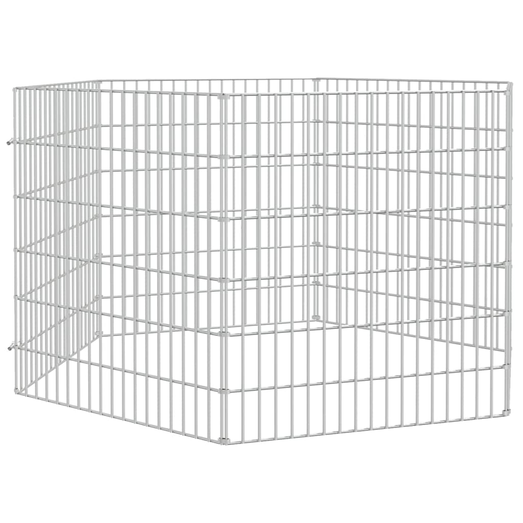 Recinto exterior p/ animais 6 painéis 54x60cm ferro galvanizado