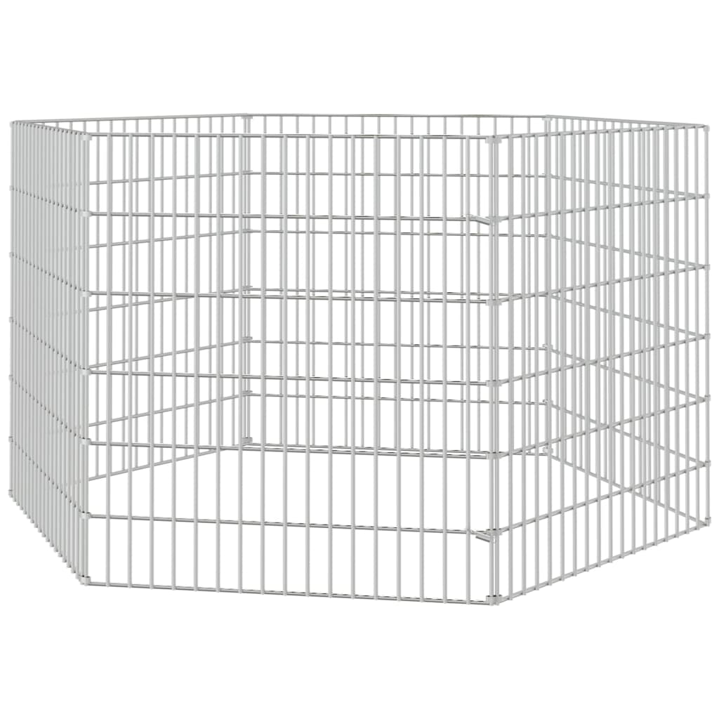 Recinto exterior p/ animais 6 painéis 54x60cm ferro galvanizado