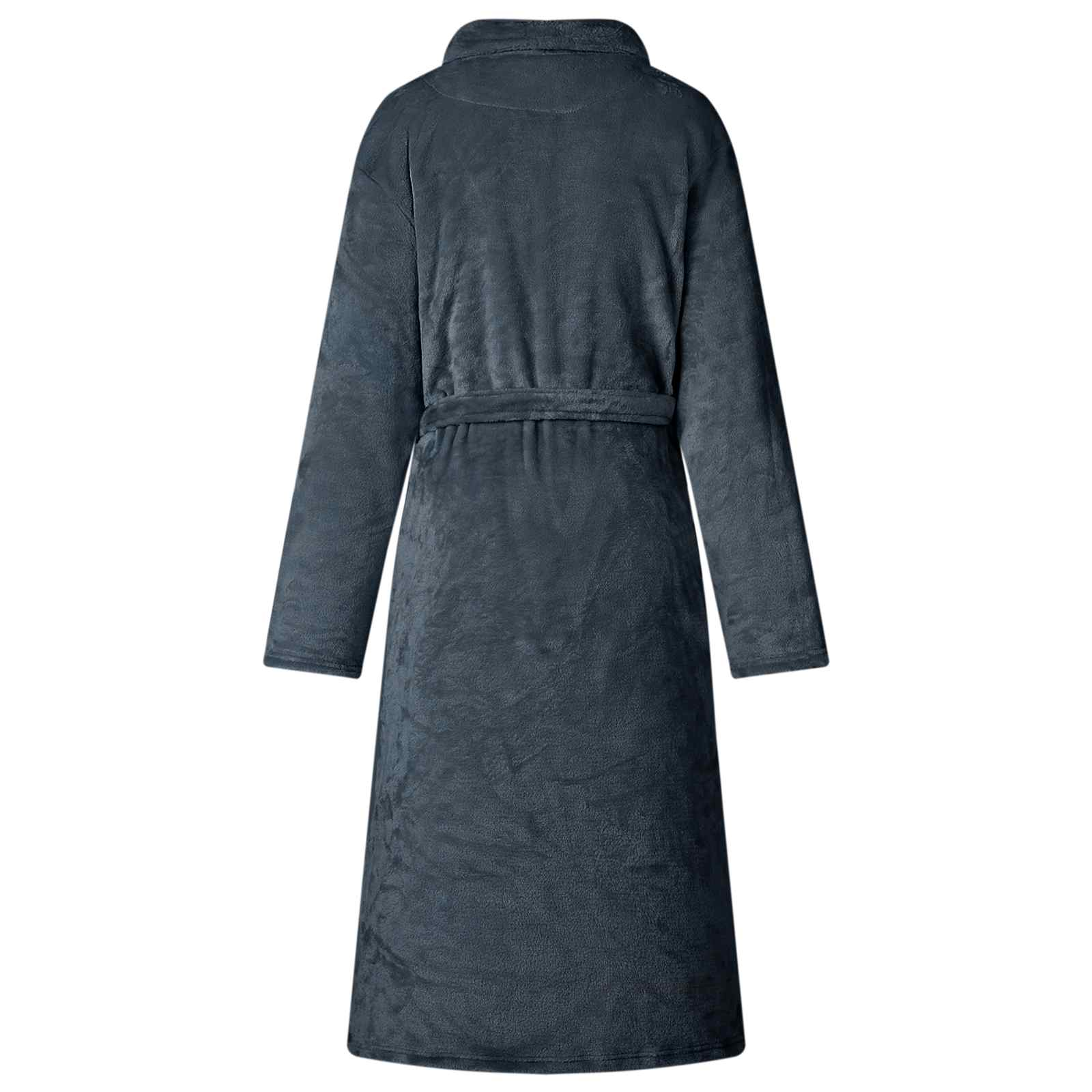 Roupão sem capuz azul marinho l flanela