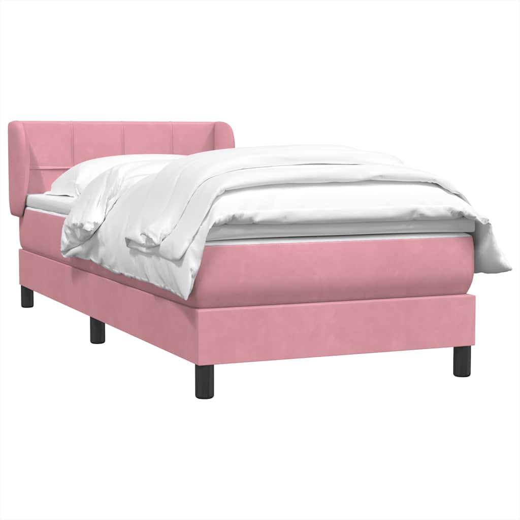 Cama com molas/colchão 80x220 cm veludo rosa