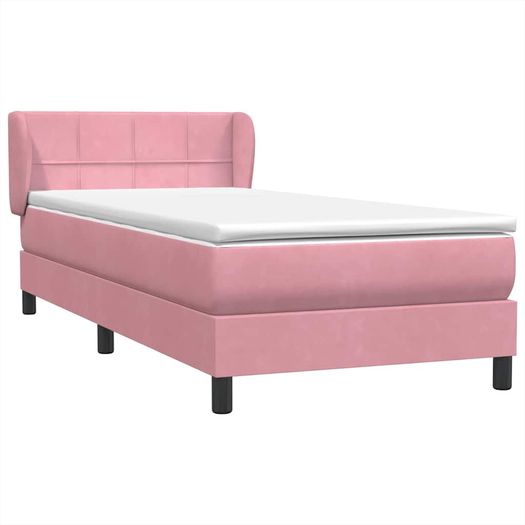 Cama com molas/colchão 80x220 cm veludo rosa