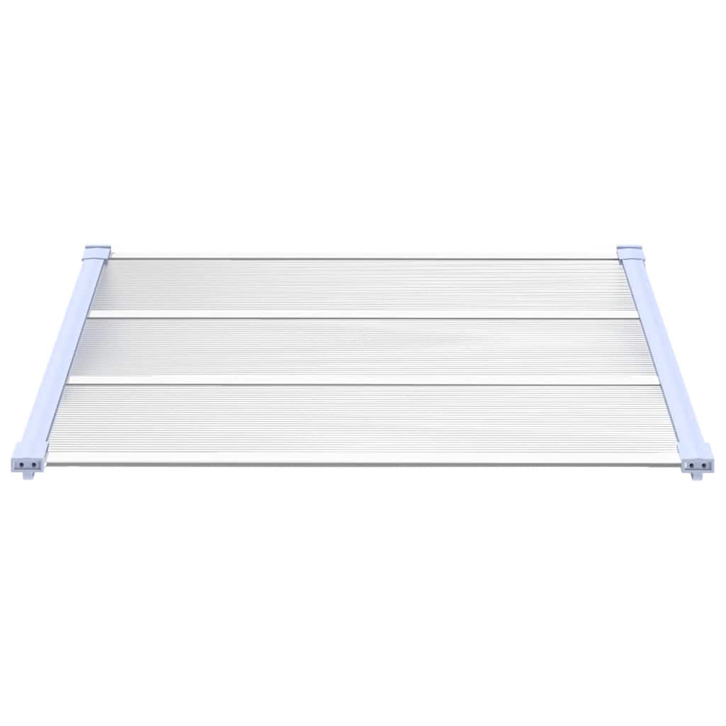 Toldo para porta 122x90 cm policarbonato cinzento/transparente