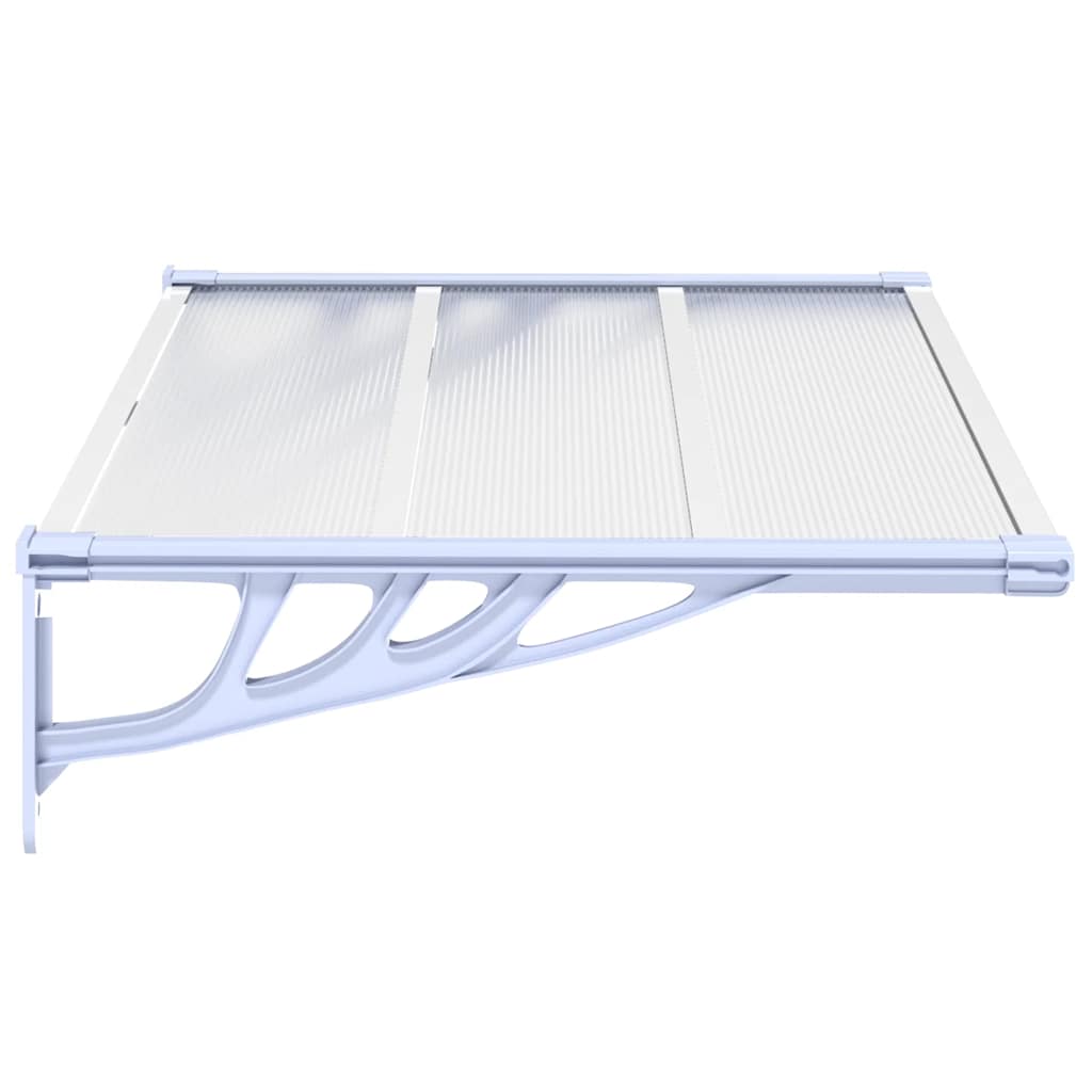 Toldo para porta 122x90 cm policarbonato cinzento/transparente