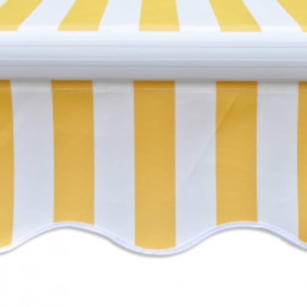 Toldo dobrável motorizado 600 cm amarelo e branco