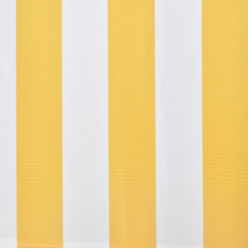 Toldo dobrável motorizado 600 cm amarelo e branco