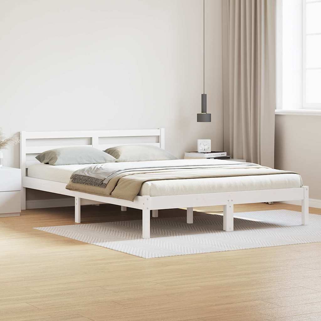 Estrutura da cama com cabeceira branco 215,5 x 145,5 x 69,5 cm