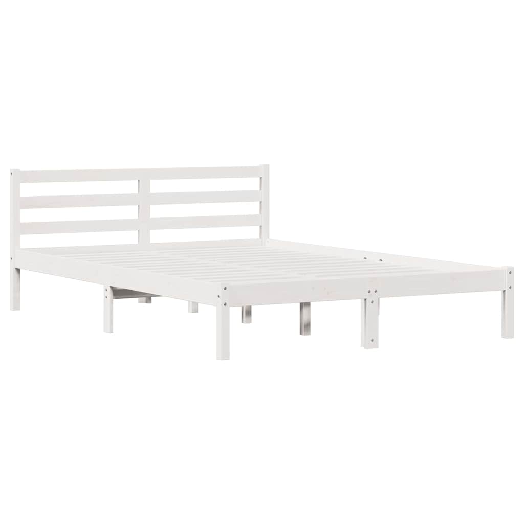 Estrutura da cama com cabeceira branco 215,5 x 145,5 x 69,5 cm