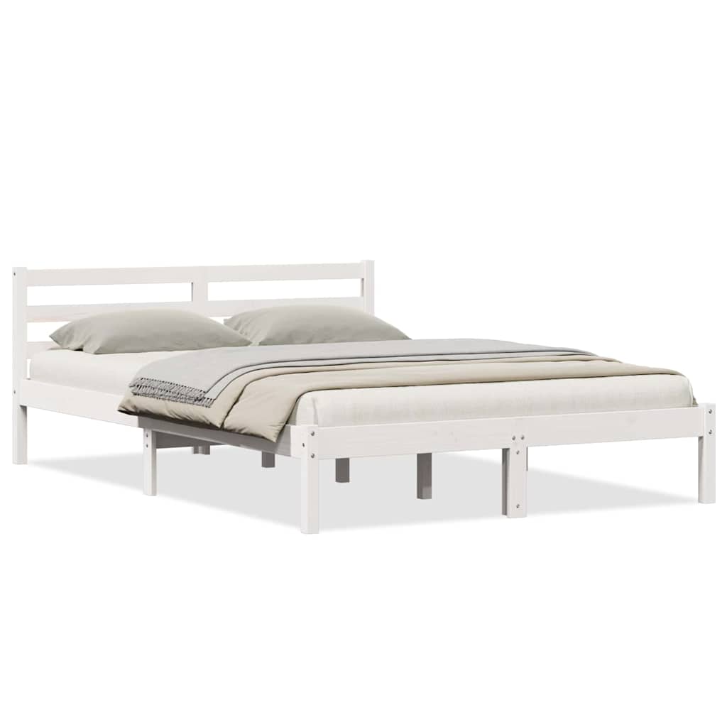 Estrutura da cama com cabeceira branco 215,5 x 145,5 x 69,5 cm