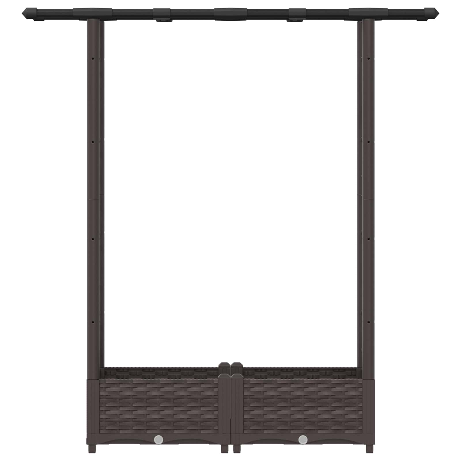 Cama elevada com treliça e telhado castanho 122,5 x 40 x 121 cm