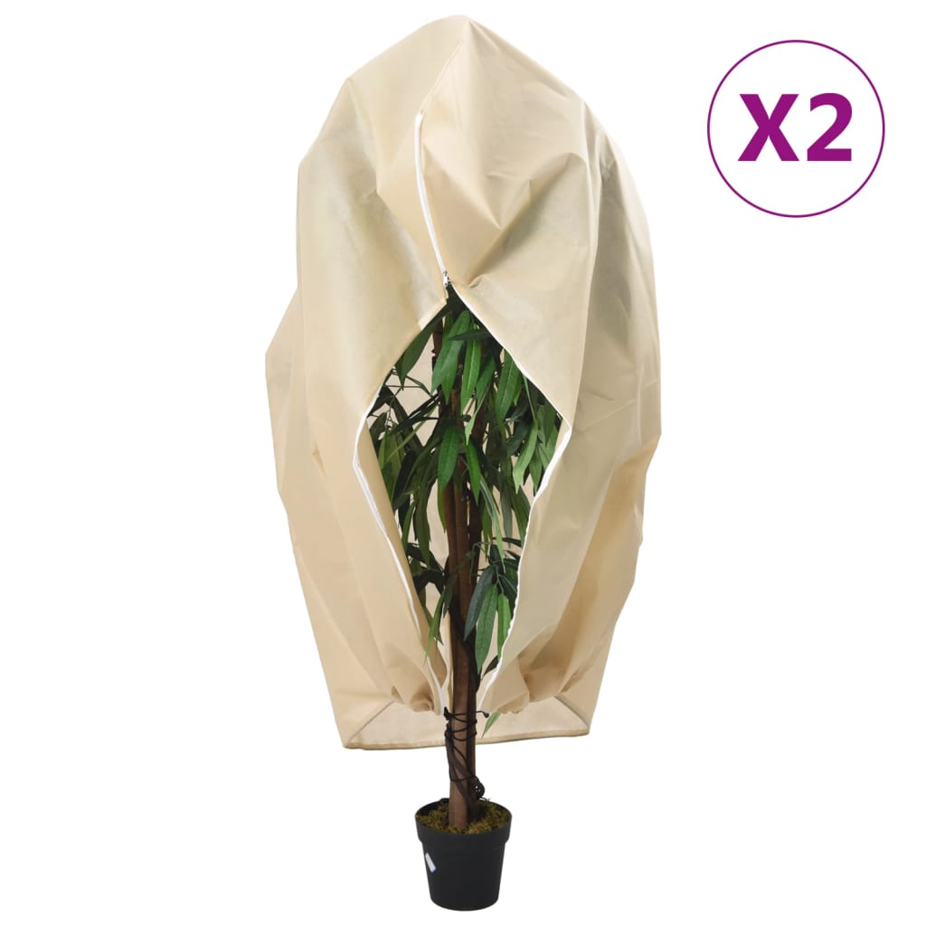 Coberturas para plantas com fecho 2 pcs 70 g/m² 1,55x1,55 m