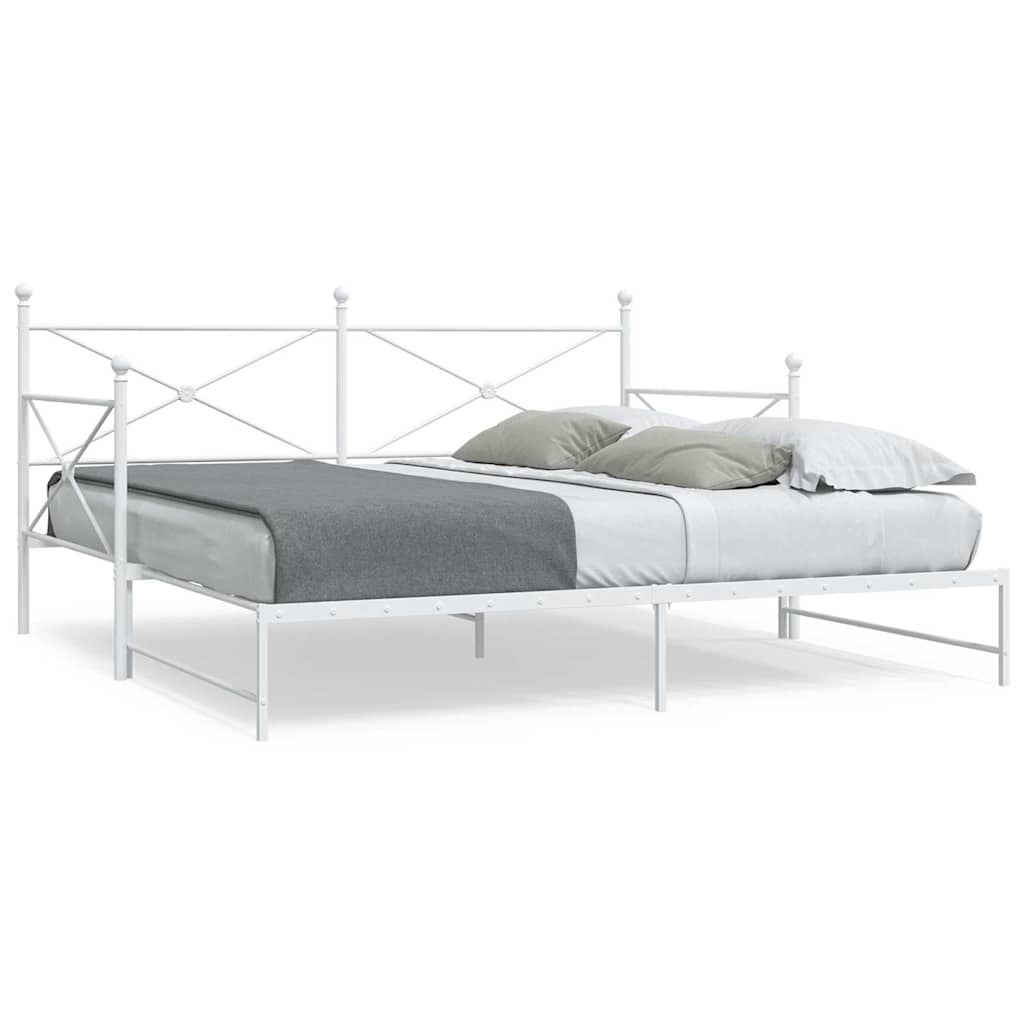 Cama de dia com gavetão sem colchão 100x190 cm aço branco