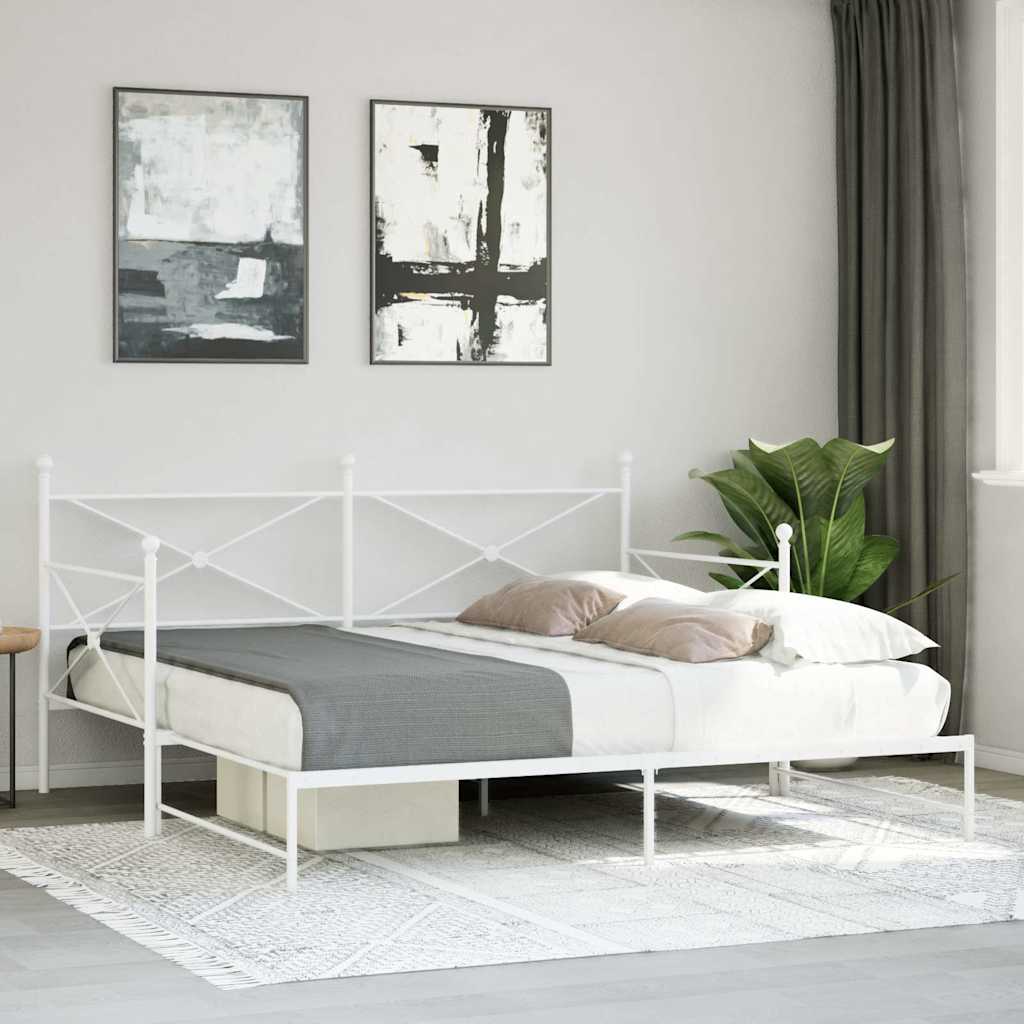 Cama de dia com gavetão sem colchão 100x190 cm aço branco