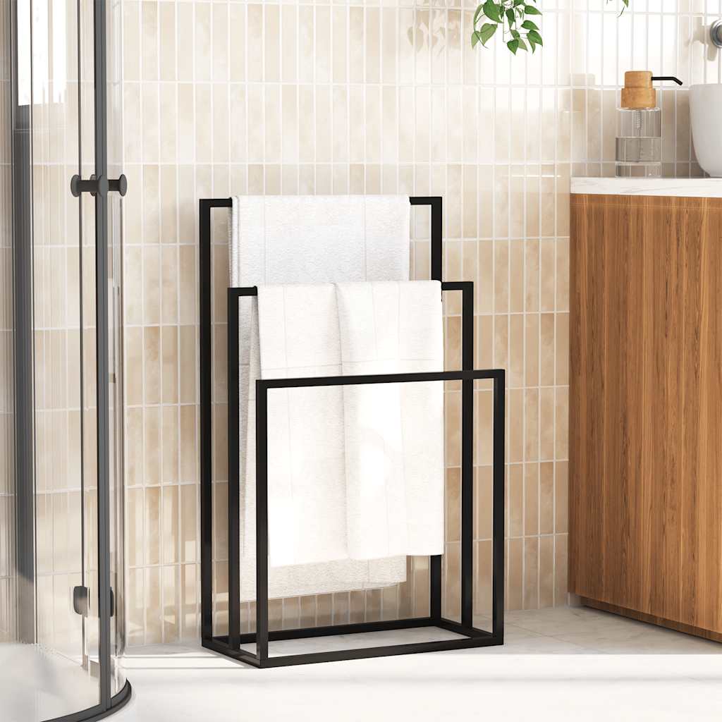Toalheiro independente 48x24x79 cm ferro preto