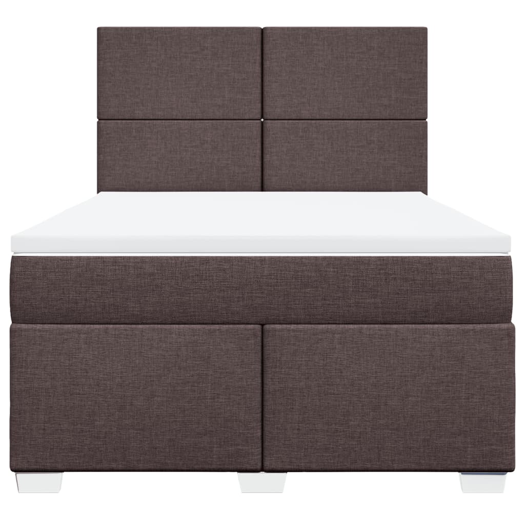Cama com molas/colchão 140x190 cm tecido castanho-escuro