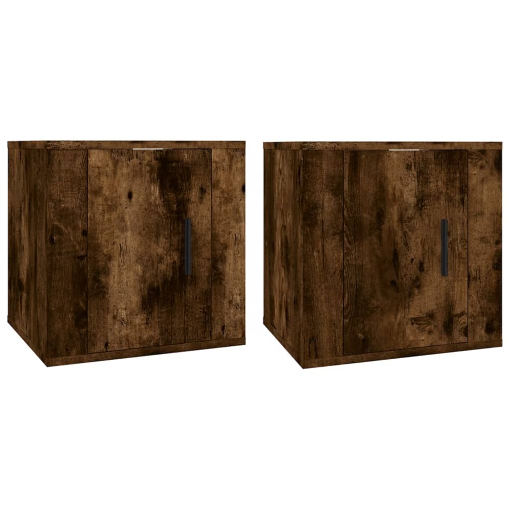 Móveis de TV de parede 2 pcs 40x34,5x40 cm carvalho fumado