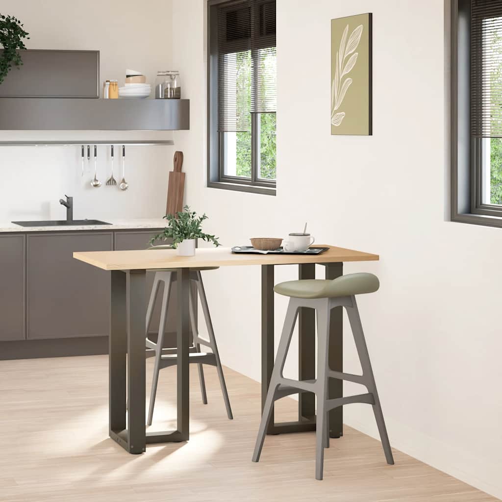 Pés de mesa de bar em forma de t, 2 peças, preto, 40x35x(90-91) cm, aço