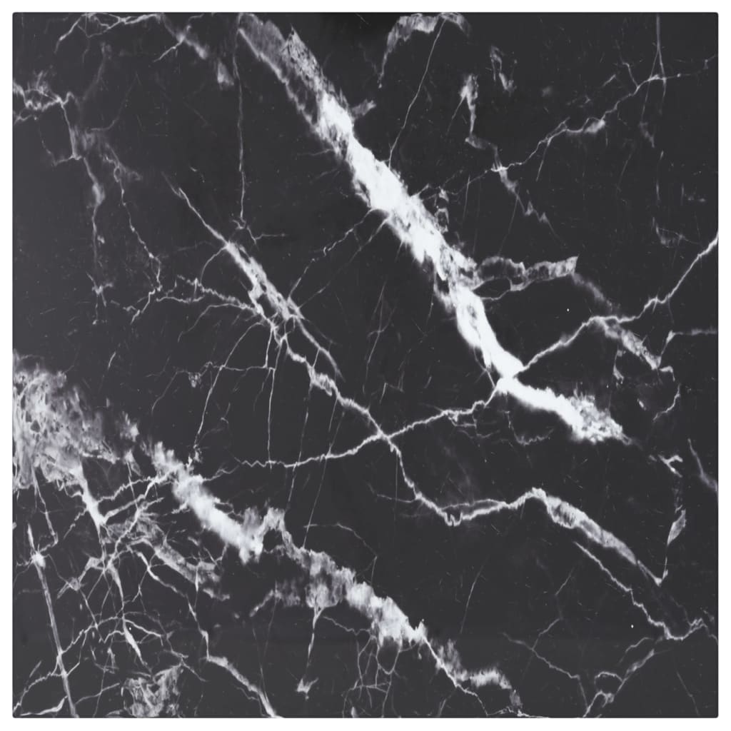 Tampo mesa 60x60 cm 6 mm vidro temperado design mármore preto